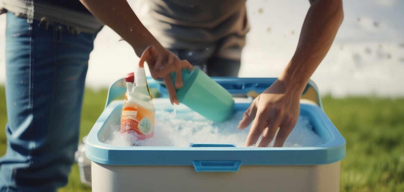 Cleaning motorized cooler