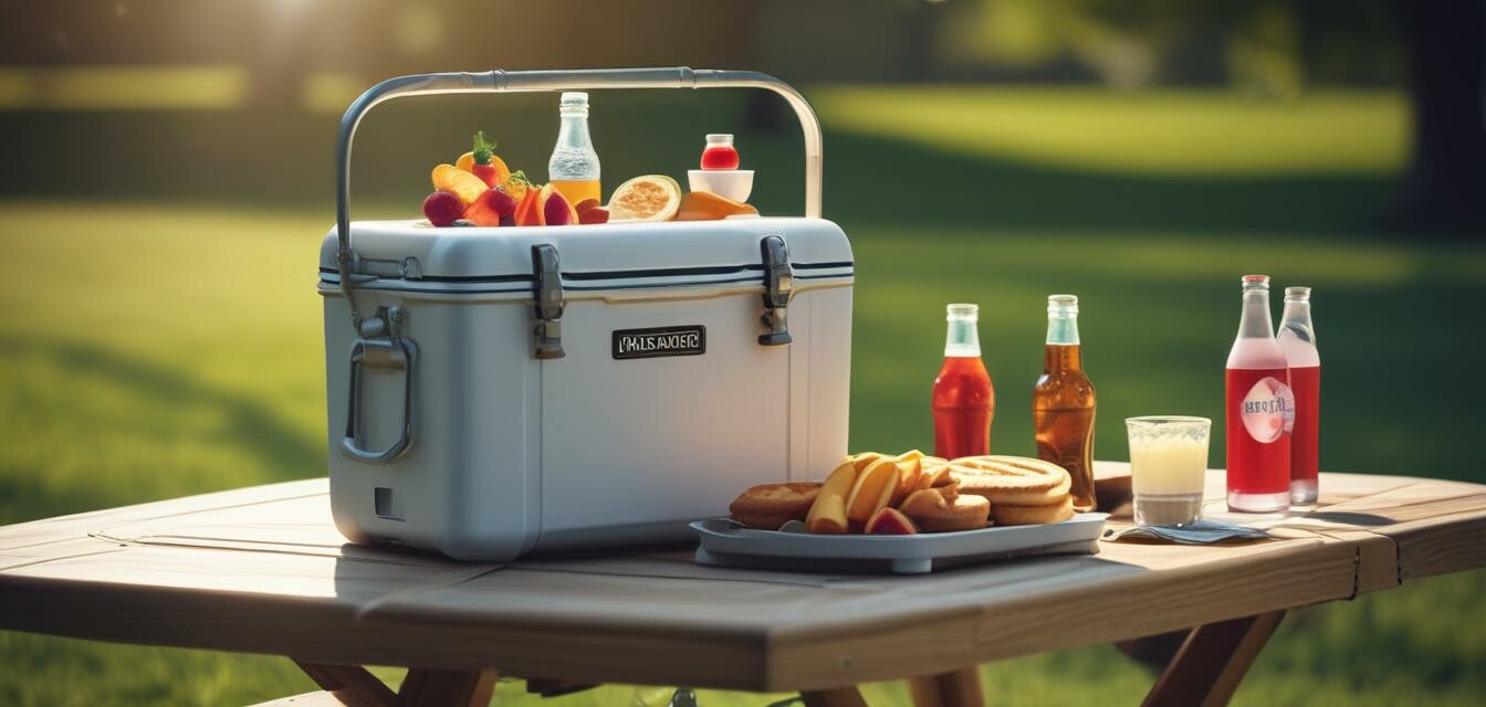 Motorized cooler at picnic